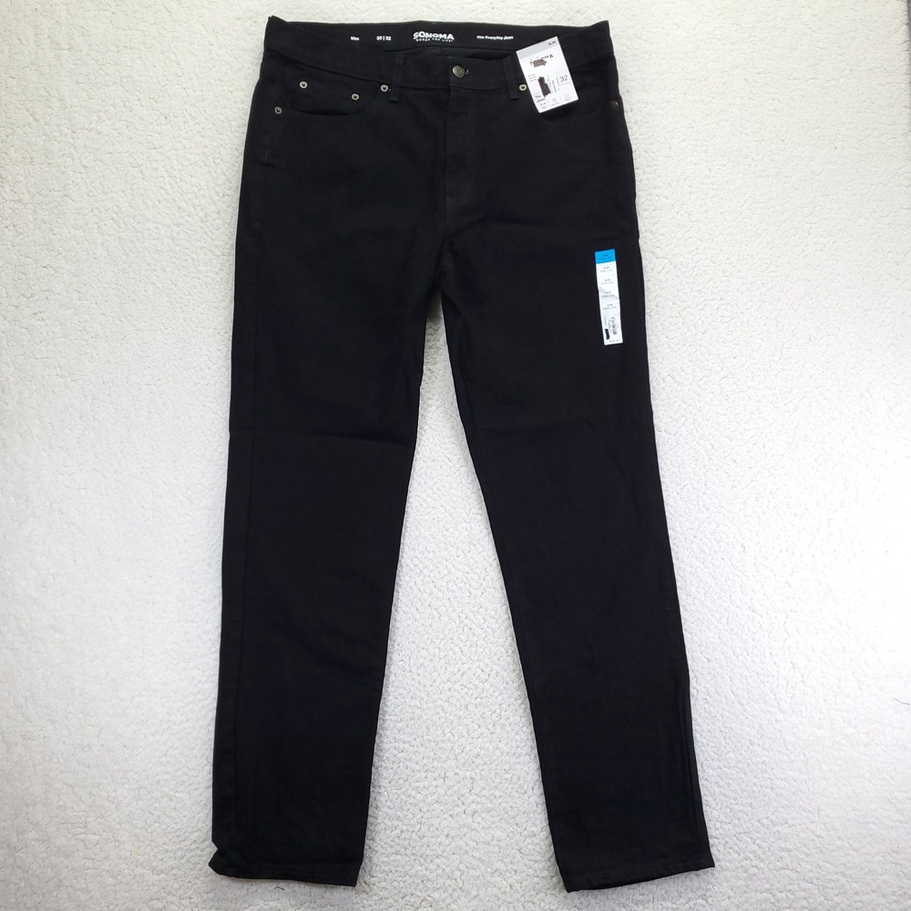 Sonoma Goods For Life Mens Slim Fit Everyday Jean Black 36x32 NWT Stretch Denim